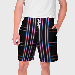 Шорты на шнурке мужские Neon red blue black, цвет: 3D-принт