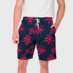 Шорты на шнурке мужские Palm pink black, цвет: 3D-принт