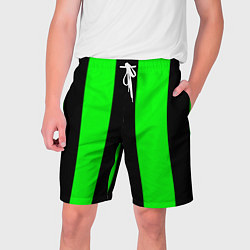 Шорты на шнурке мужские Color green black line, цвет: 3D-принт