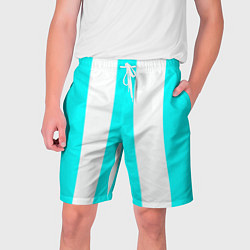 Мужские шорты Color light blue white lines