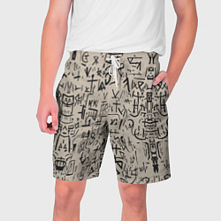 Шорты на шнурке мужские Иероглифы маори, цвет: 3D-принт