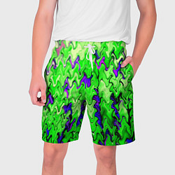 Мужские шорты Ярко-зелёный стекающая абстаркция