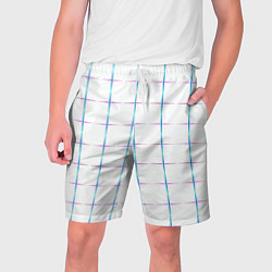 Шорты на шнурке мужские Color white blue stripes, цвет: 3D-принт