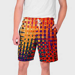 Шорты на шнурке мужские Красно-жёлтый абстракция, цвет: 3D-принт