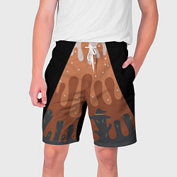 Шорты на шнурке мужские Хэллоуин в тыквенном латте, цвет: 3D-принт
