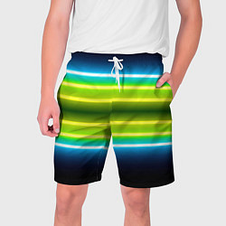 Шорты на шнурке мужские Neon multicolored lines, цвет: 3D-принт