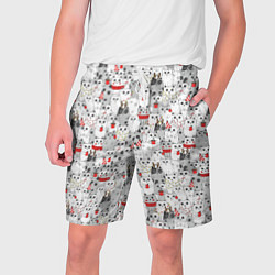 Мужские шорты Новогодние котики