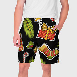 Шорты на шнурке мужские Рождественский вайб, цвет: 3D-принт
