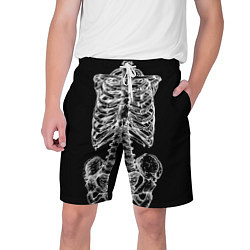 Шорты на шнурке мужские Скелет, цвет: 3D-принт