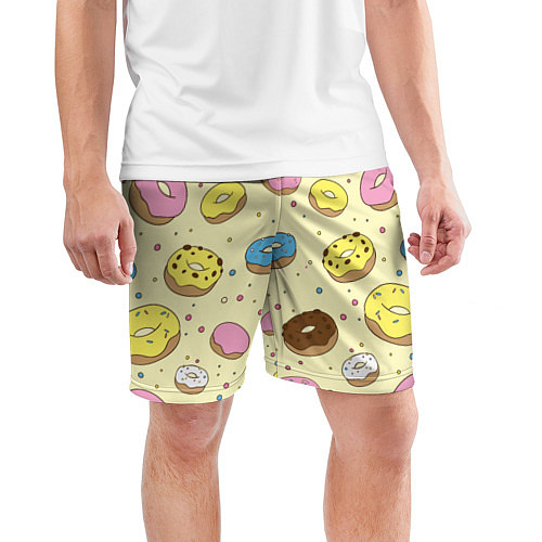 Мужские спортивные шорты Сладкие пончики / 3D-принт – фото 3