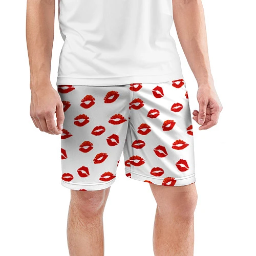 Мужские спортивные шорты Поцелуйчики / 3D-принт – фото 3