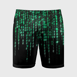 Мужские спортивные шорты Цифровой поток из матрицы