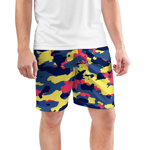 Мужские спортивные шорты Разноцветный камуфляж / 3D-принт – фото 3