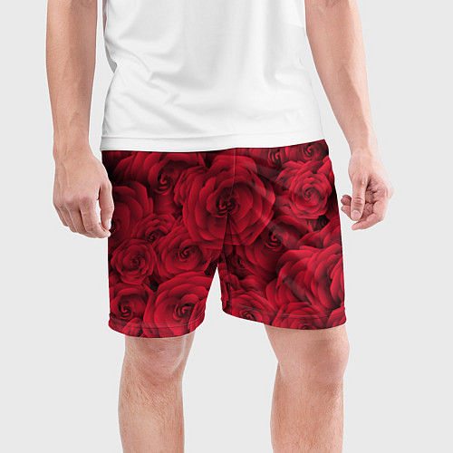 Мужские спортивные шорты Красные розы / 3D-принт – фото 3
