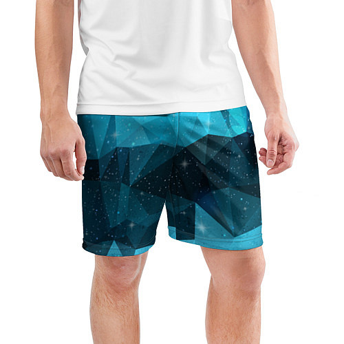 Мужские спортивные шорты PolyBlue Star / 3D-принт – фото 3