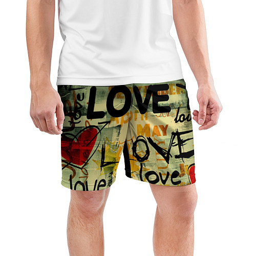 Мужские спортивные шорты Love letter / 3D-принт – фото 3