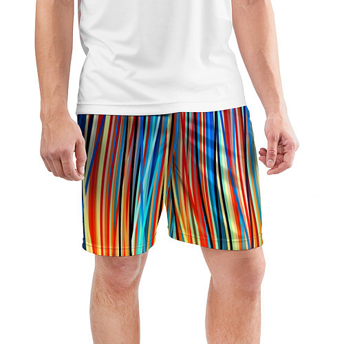 Мужские спортивные шорты Colored stripes / 3D-принт – фото 3