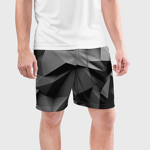 Мужские спортивные шорты Gray abstraction / 3D-принт – фото 3