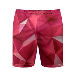 Шорты спортивные мужские Розовые грани, цвет: 3D-принт