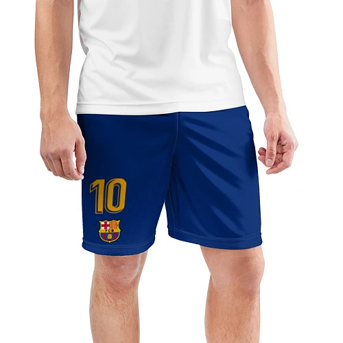 Мужские спортивные шорты FCB: Lionel Messi 2018 / 3D-принт – фото 3