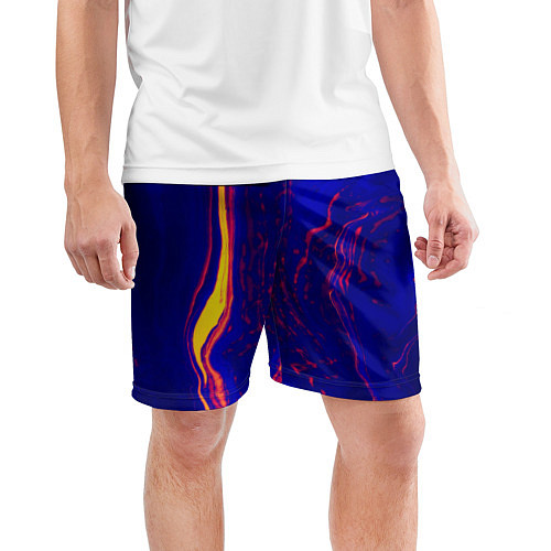 Мужские спортивные шорты Ультрафиолетовые разводы / 3D-принт – фото 3
