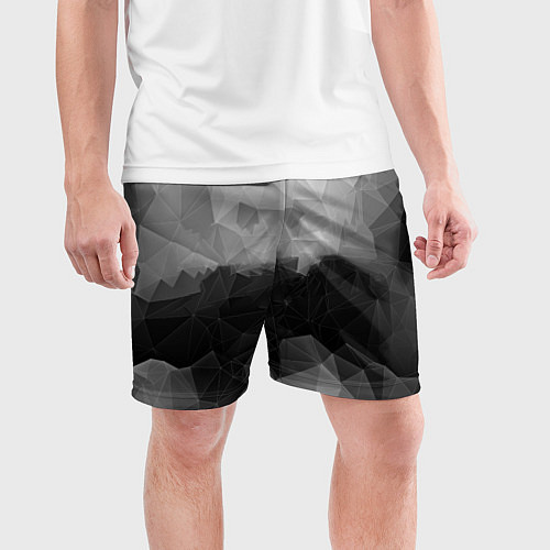 Мужские спортивные шорты Polygon gray / 3D-принт – фото 3