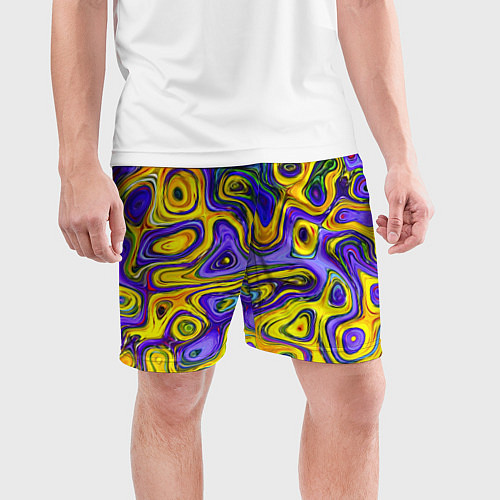 Мужские спортивные шорты Цветная текстура / 3D-принт – фото 3