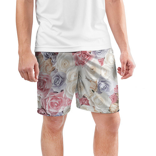 Мужские спортивные шорты Букет из роз / 3D-принт – фото 3