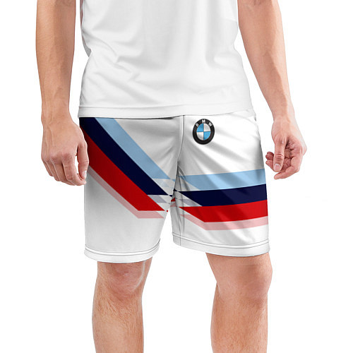 Мужские спортивные шорты BMW БМВ WHITE / 3D-принт – фото 3