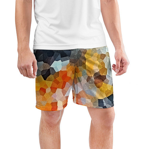 Мужские спортивные шорты Мозаика в блеске / 3D-принт – фото 3