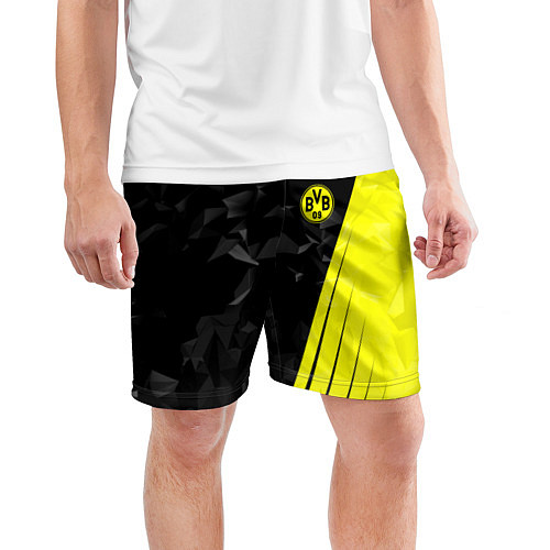 Мужские спортивные шорты FC Borussia Dortmund: Abstract / 3D-принт – фото 3