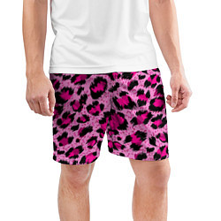 Шорты спортивные мужские Розовый леопард, цвет: 3D-принт — фото 2