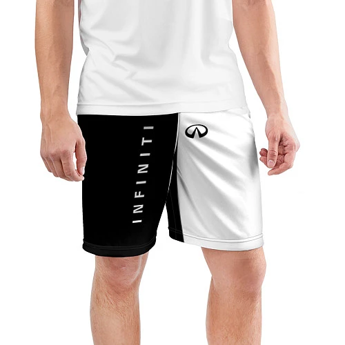 Мужские спортивные шорты Infiniti: Black & White / 3D-принт – фото 3