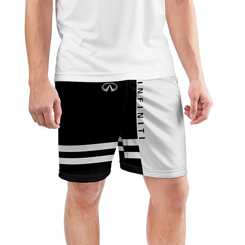 Мужские спортивные шорты Infiniti: B&W Lines / 3D-принт – фото 3