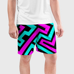 Шорты спортивные мужские Maze: Violet & Turquoise, цвет: 3D-принт — фото 2
