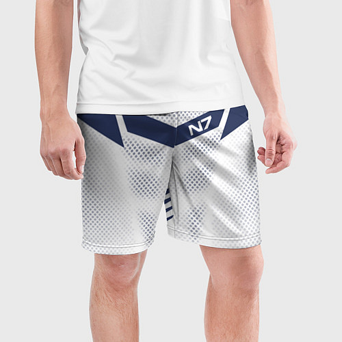 Мужские спортивные шорты N7: White Armor / 3D-принт – фото 3
