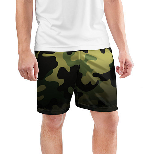 Мужские спортивные шорты Camouflage Green / 3D-принт – фото 3