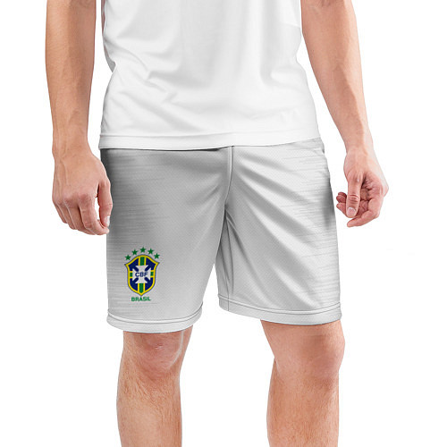 Мужские спортивные шорты Brazil Team: Away WC 2018 / 3D-принт – фото 3