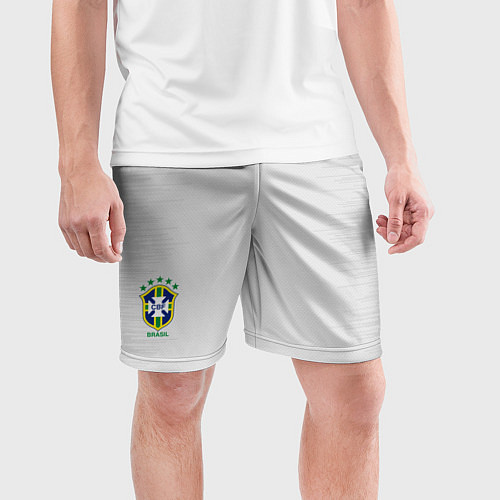 Мужские спортивные шорты Brazil Team: Away WC 2018 / 3D-принт – фото 3