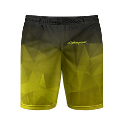 Мужские спортивные шорты Cyberpunk 2077: Yellow Poly