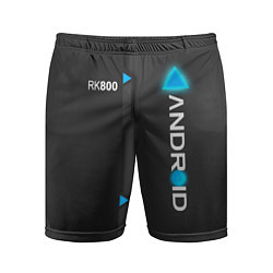 Шорты спортивные мужские RK800 Android, цвет: 3D-принт