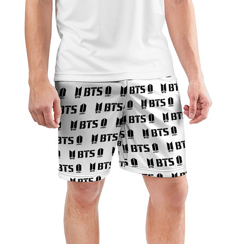 Мужские спортивные шорты BTS: White Army / 3D-принт – фото 3