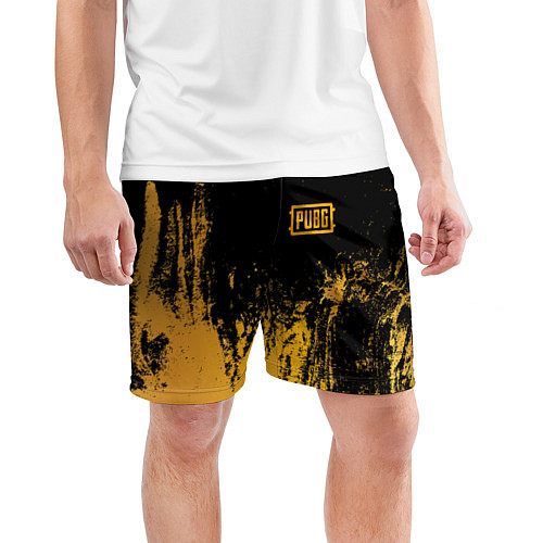 Мужские спортивные шорты PUBG: Yellow Colour / 3D-принт – фото 3