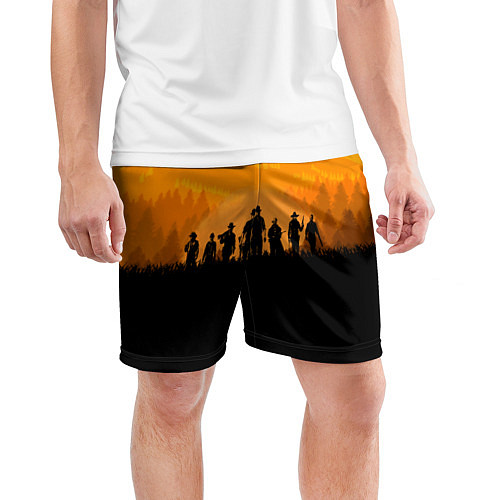 Мужские спортивные шорты Red Dead Redemption: Orange Sun / 3D-принт – фото 3