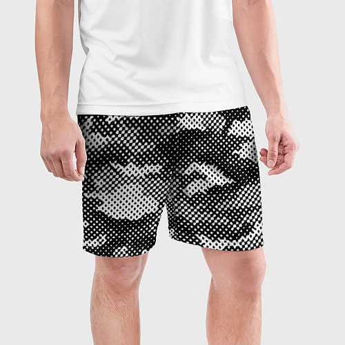 Мужские спортивные шорты Черный камуфляж / 3D-принт – фото 3