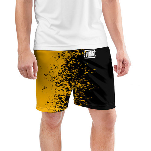 Мужские спортивные шорты PUBG: Yellow vs Black / 3D-принт – фото 3