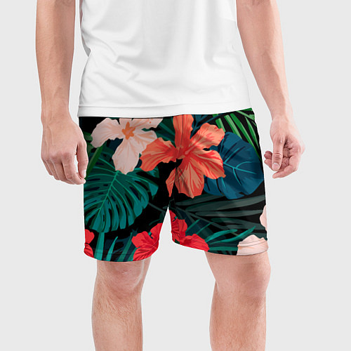 Мужские спортивные шорты Тропический мотив / 3D-принт – фото 3