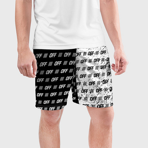 Мужские спортивные шорты Off-White: Black & White / 3D-принт – фото 3
