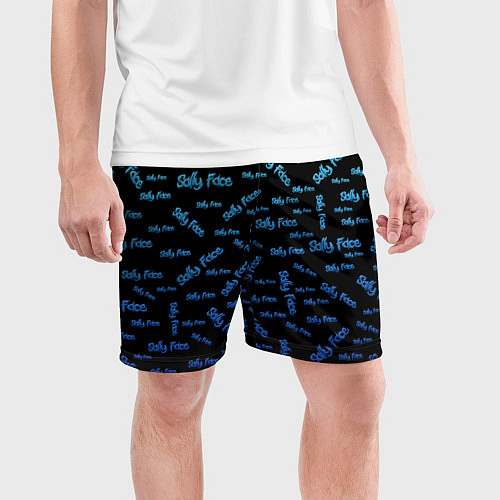 Мужские спортивные шорты Sally Face: Blue Pattern / 3D-принт – фото 3
