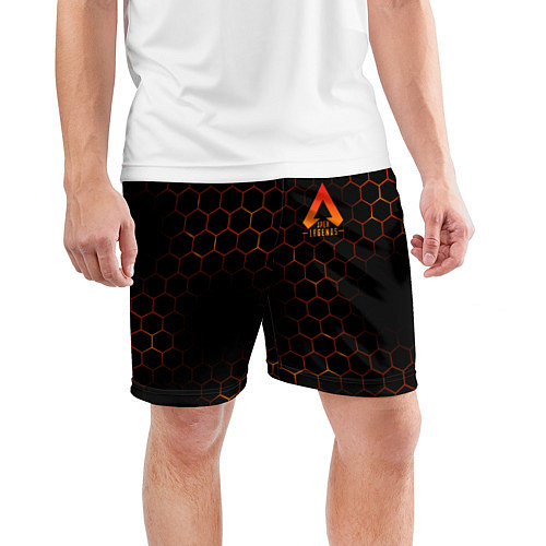 Мужские спортивные шорты Apex Legends: Orange Carbon / 3D-принт – фото 3